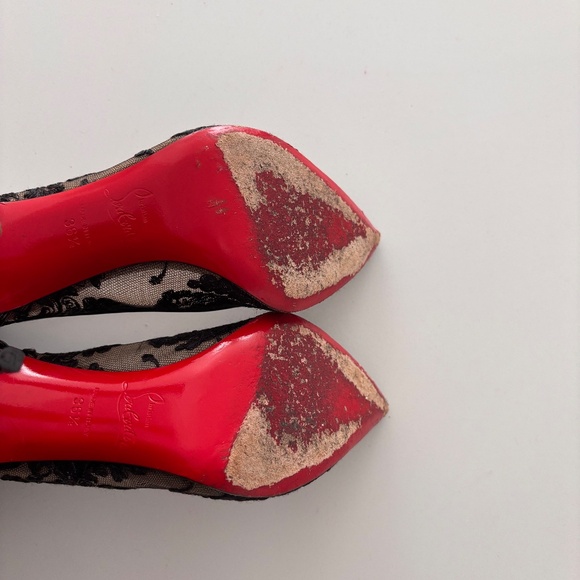 Christian Louboutin Black Patent Leather and Lace Follies - Picture 4 of 4